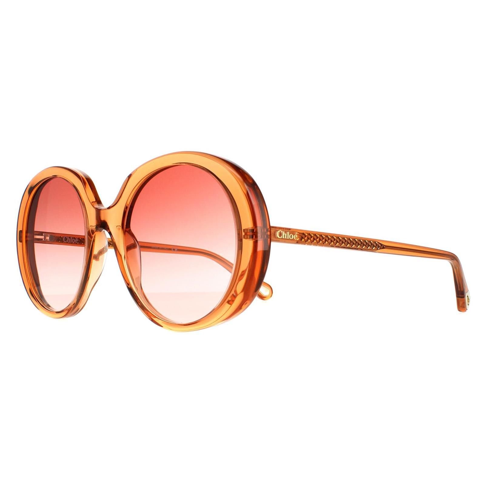 Chloé Chloé Women's Oval Transparent Dark Orange Orange Gradient CH0007S - 2