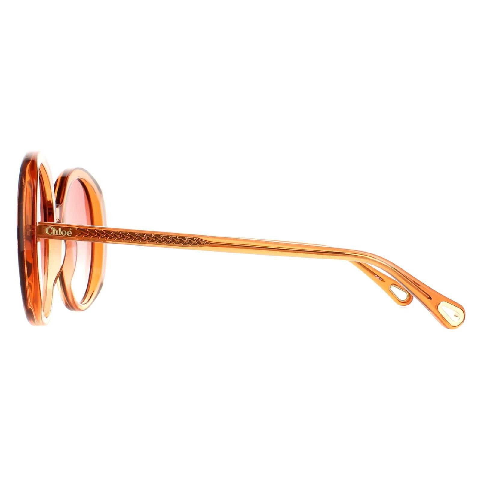 Chloé Chloé Women's Oval Transparent Dark Orange Orange Gradient CH0007S - 3