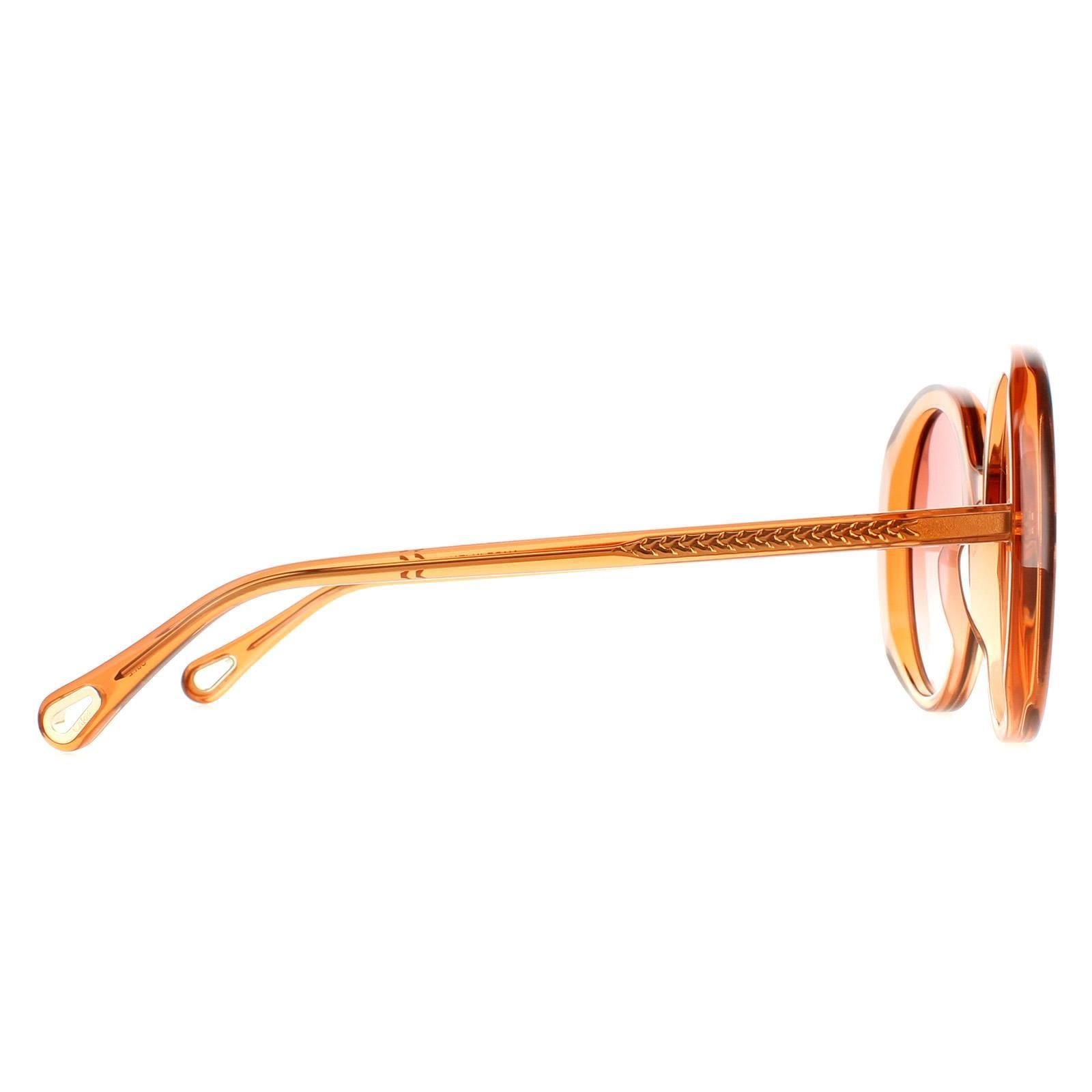 Chloé Chloé Women's Oval Transparent Dark Orange Orange Gradient CH0007S - 4