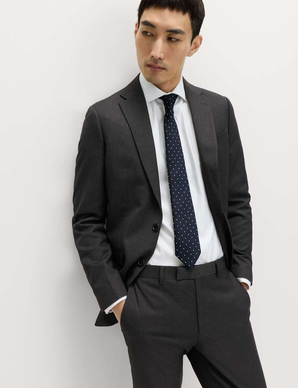 Marks & Spencer M&S Slim Fit Stretch Ultimate Suit Jacket Charcoal