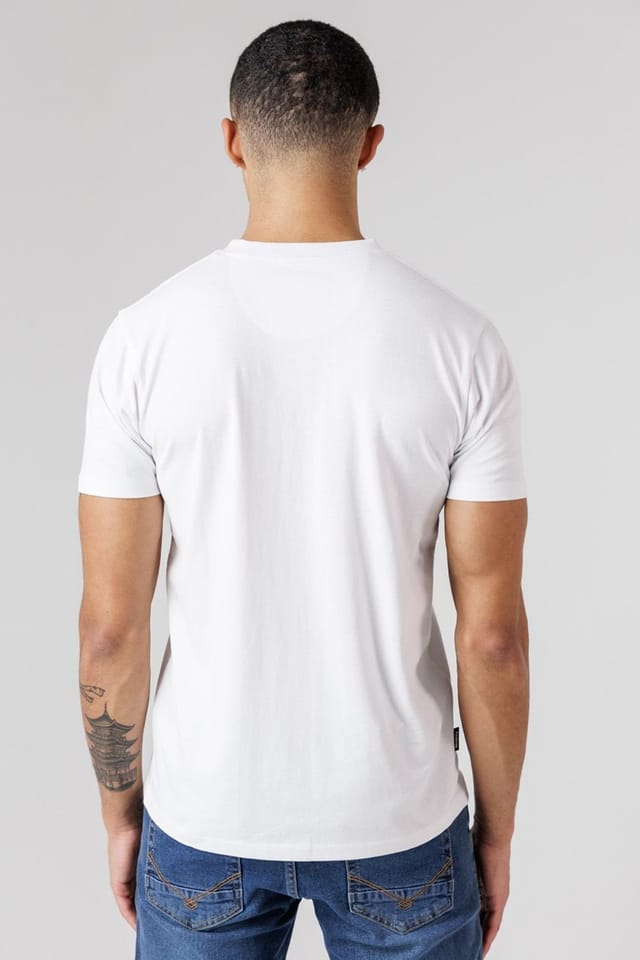 Firetrap Firetrap Men's Regular Fit Cotton Graphic Crew T-Shirt in White - 2