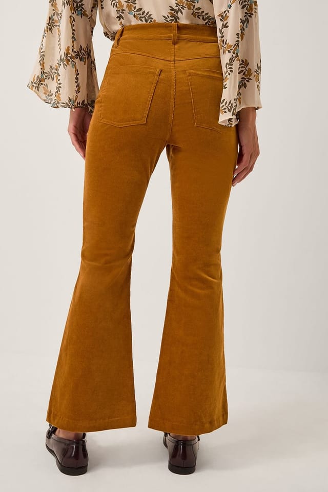 Monsoon Monsoon Women's Cassidy Corduroy Flare Trousers Camel - 2