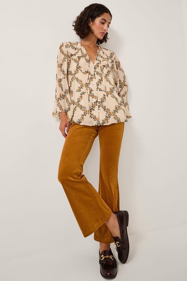 Monsoon Monsoon Women's Cassidy Corduroy Flare Trousers Camel - 3