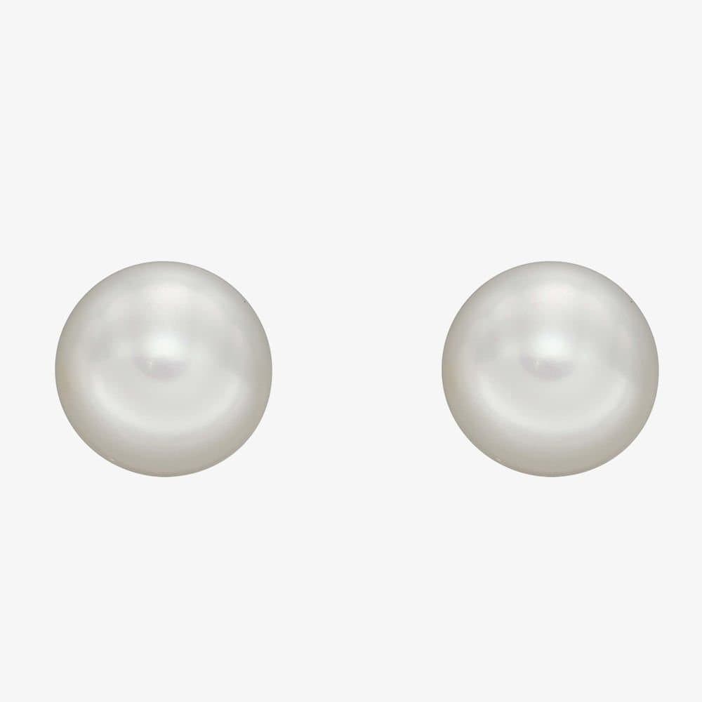 T.H.Baker T.H.Baker White Freshwater Pearl Stud Earrings in Yellow Gold
