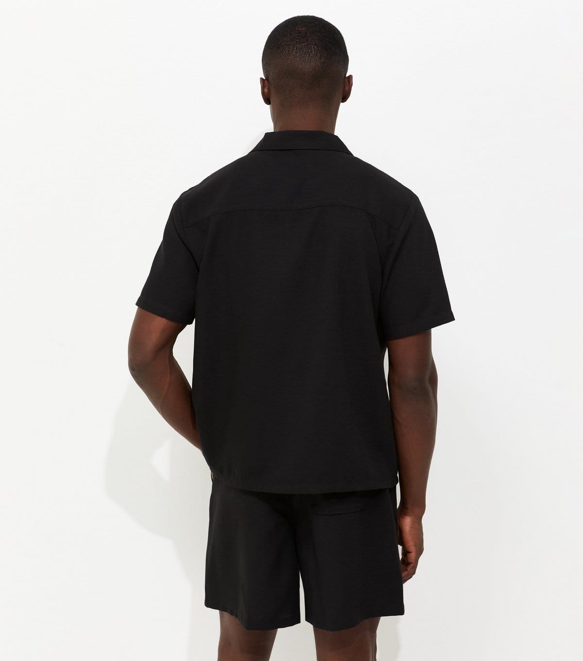 New Look Men's Black Regular Linen Look Pull On Shorts New Look - 4