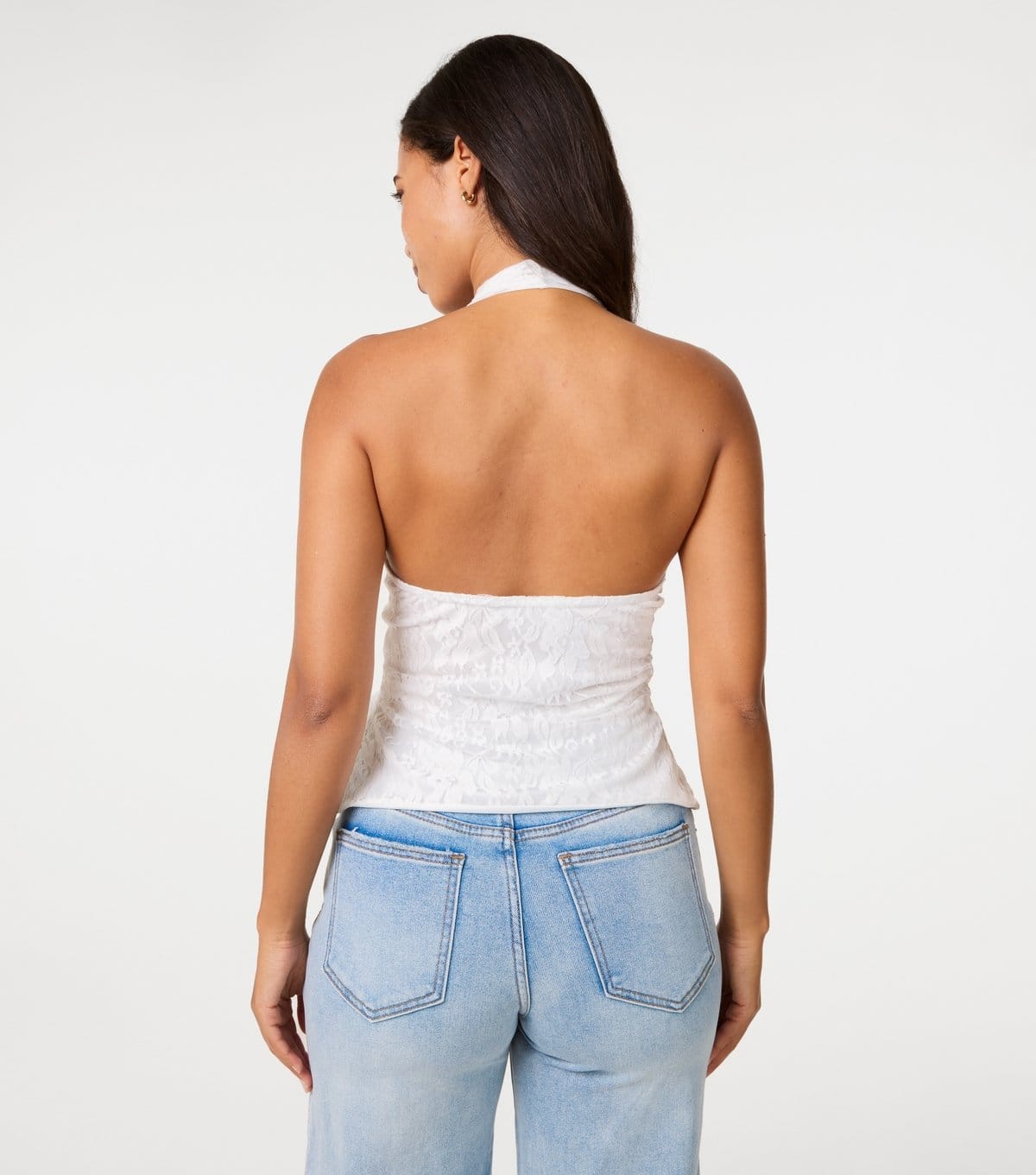 Pink Vanilla Women's Off White Floral Buckle Halter Neck Top Pink Vanilla New Look - 4