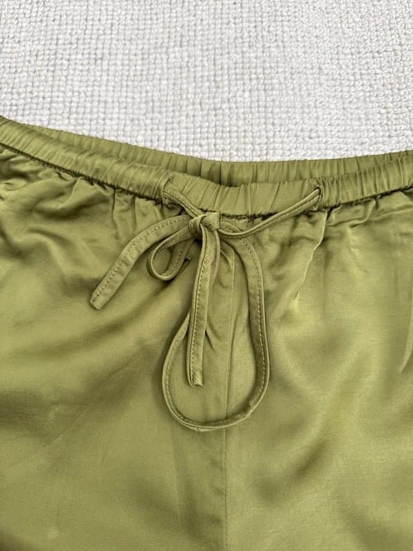 Never Fully Dressed Never fully dressed Kharki satin & pink lace shorts size 12