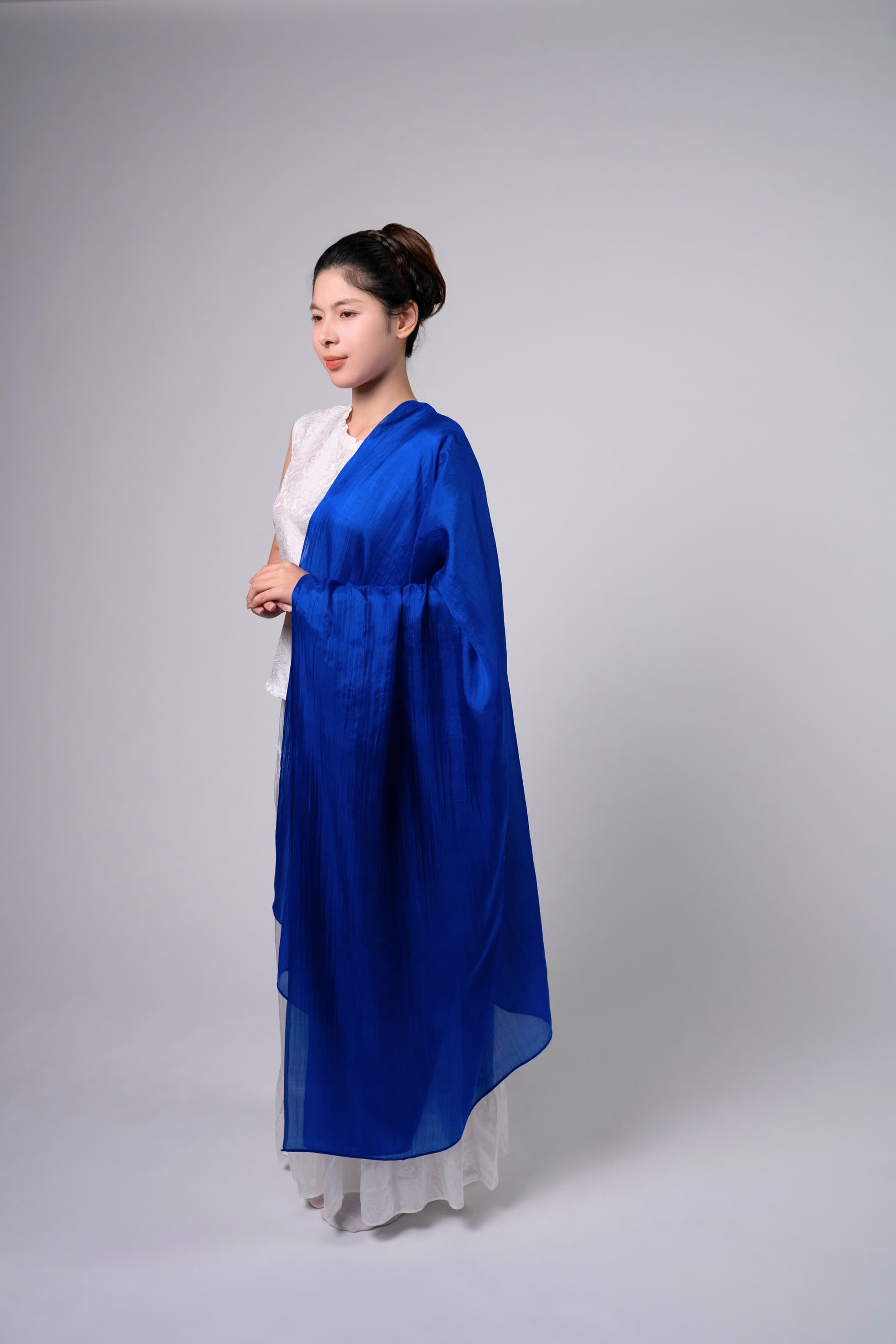 Silk and Bears Silk and Bears Royal Blue Hand-Dyed Silk Scarf