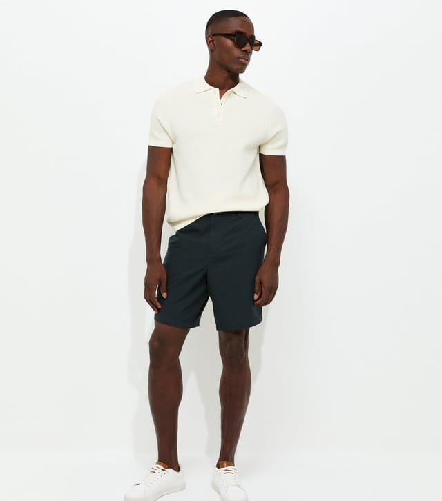 New Look Men's Navy Regular Linen Look Shorts New Look - 3