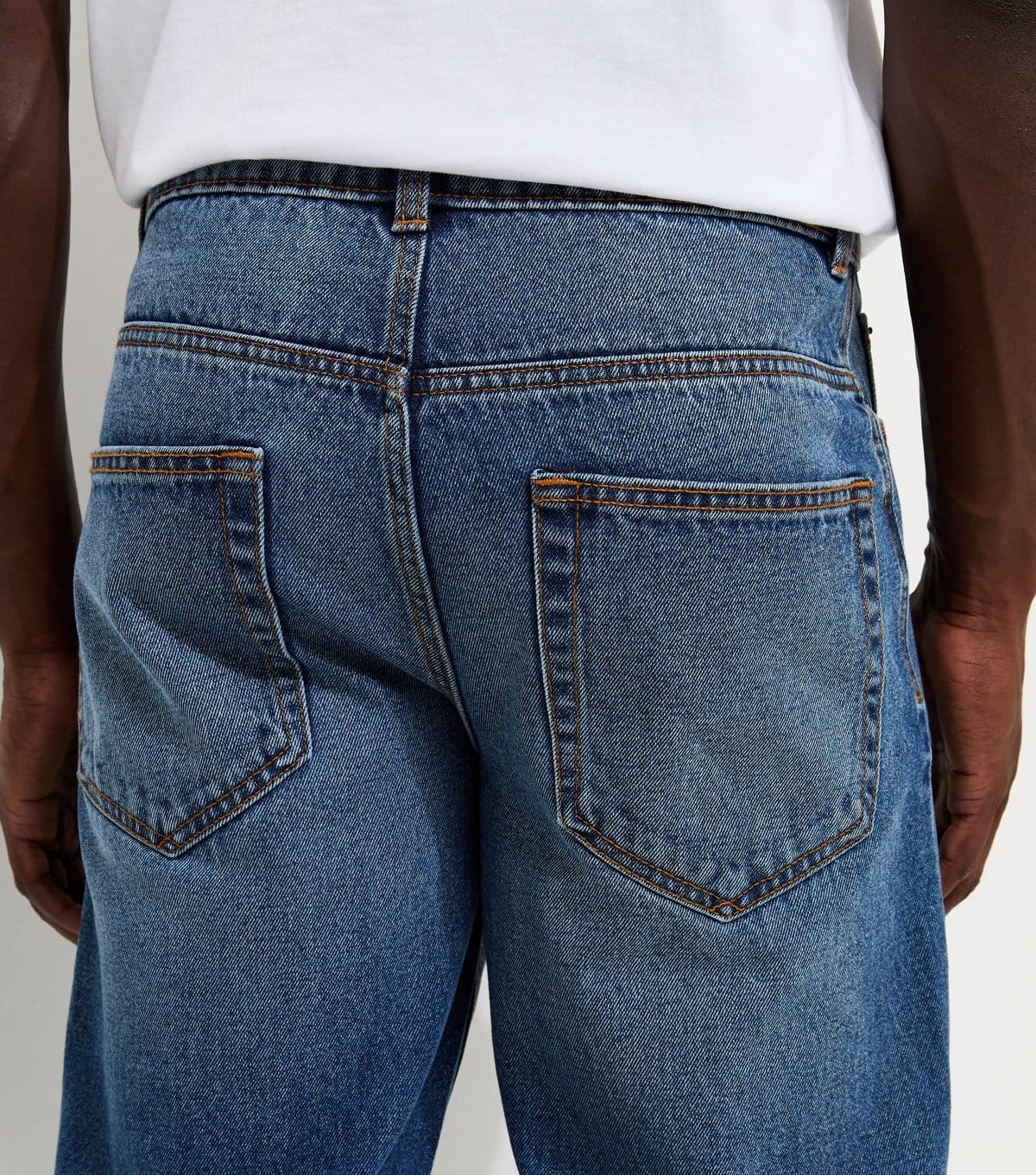 New Look Men's Bright Blue Cotton Relaxed Fit Jeans New Look - 4