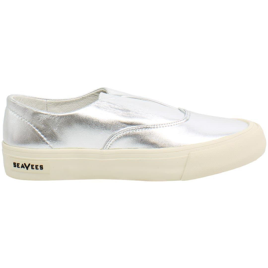 Seavees Seavees Women's Sunset Strip Slip-On Silver Smooth Leather Shoes
