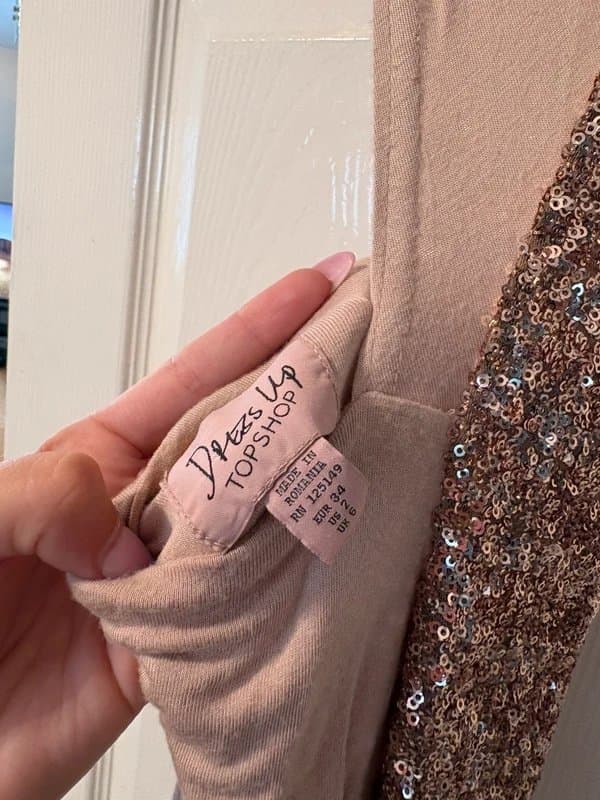 Topshop Topshop gold sparkle mini dress cut out back 6