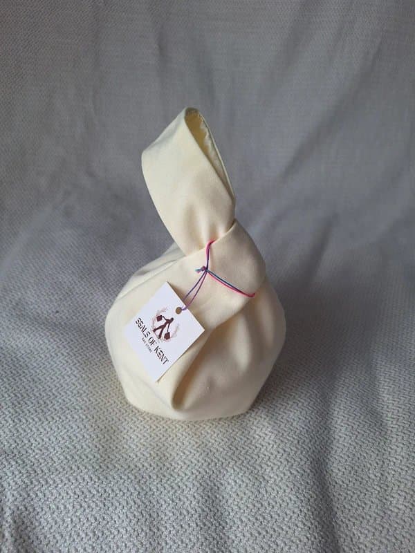 Seals of Kent Seals of Kent Cream Cotton and Satin lined Japanese knot bag