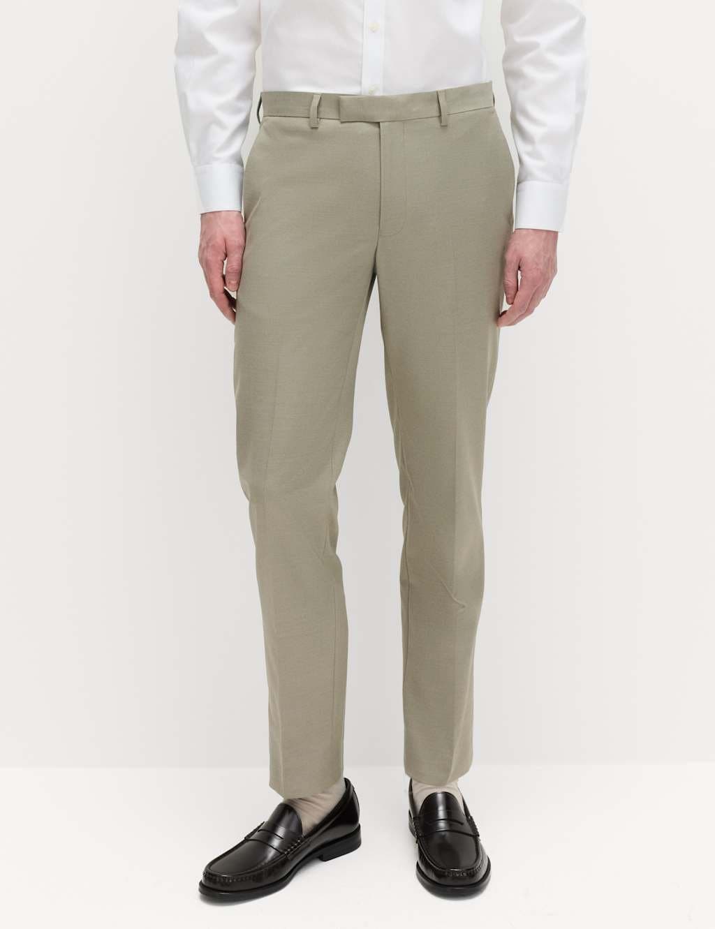 Marks & Spencer M&S Slim Fit Stretch Ultimate Suit Trousers Pale Green