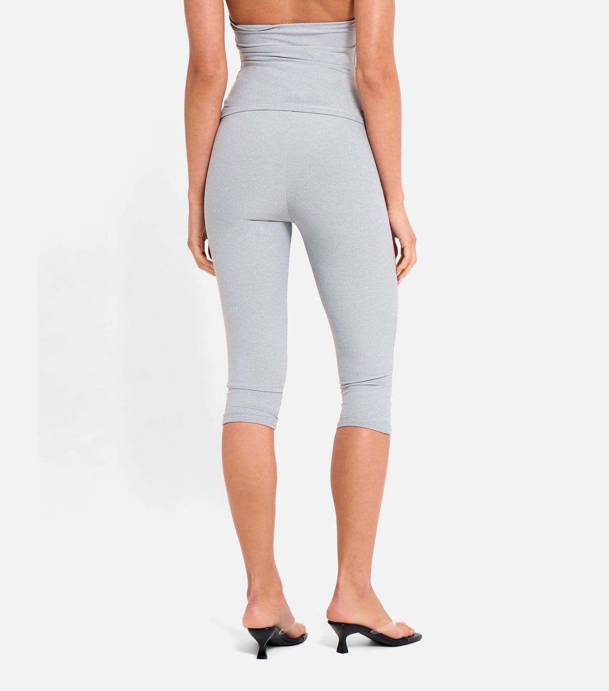 Public Desire Women's Light Grey Slinky Capri Leggings Public Desire New Look - 4