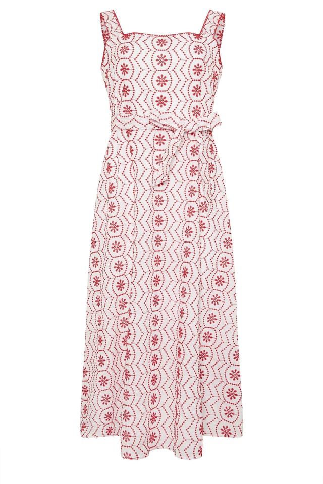 M&Co M&Co Women's Embroidered Cotton Tie Waist Dress - 2