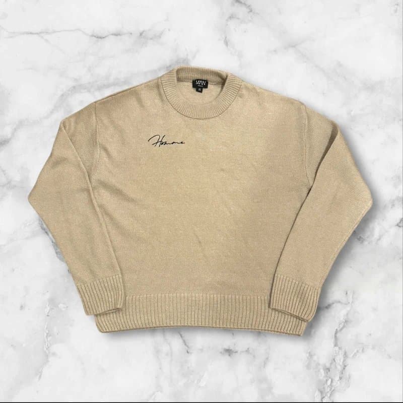 BoohooMAN BoohooMAN Knitted Jumper - Beige - XS