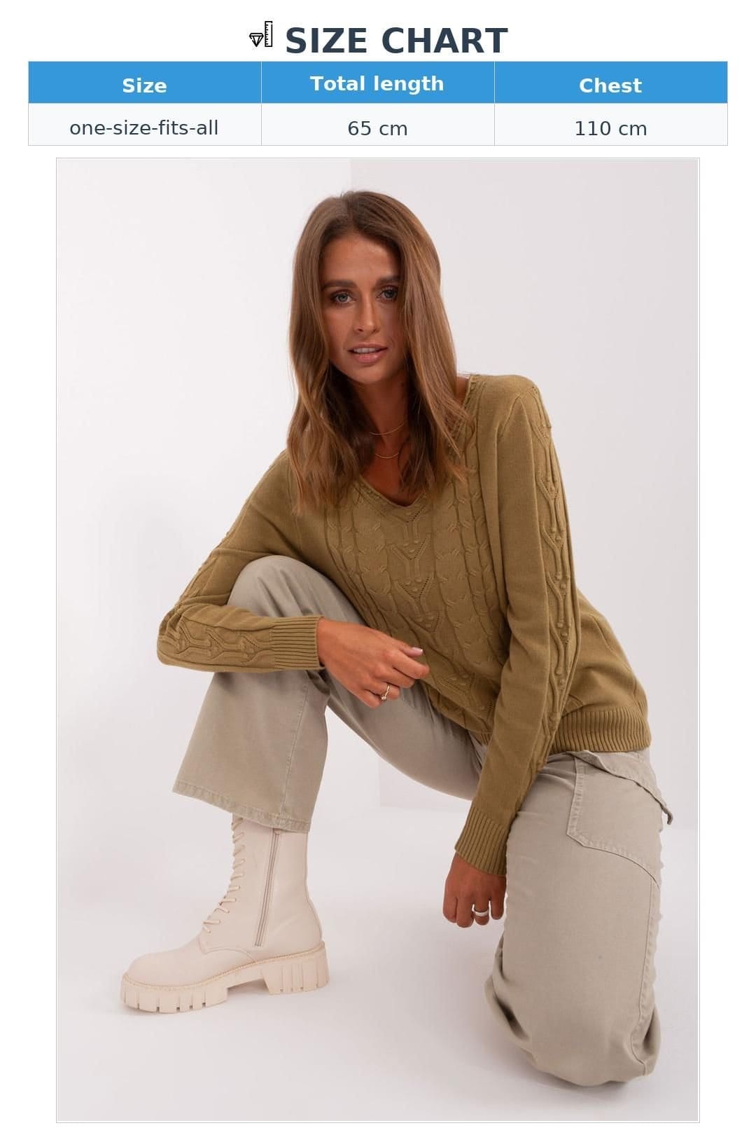 Love Lace Love Lace Women's Cotton V Neck Long Sleeve Sweater Variegated in Green - 4