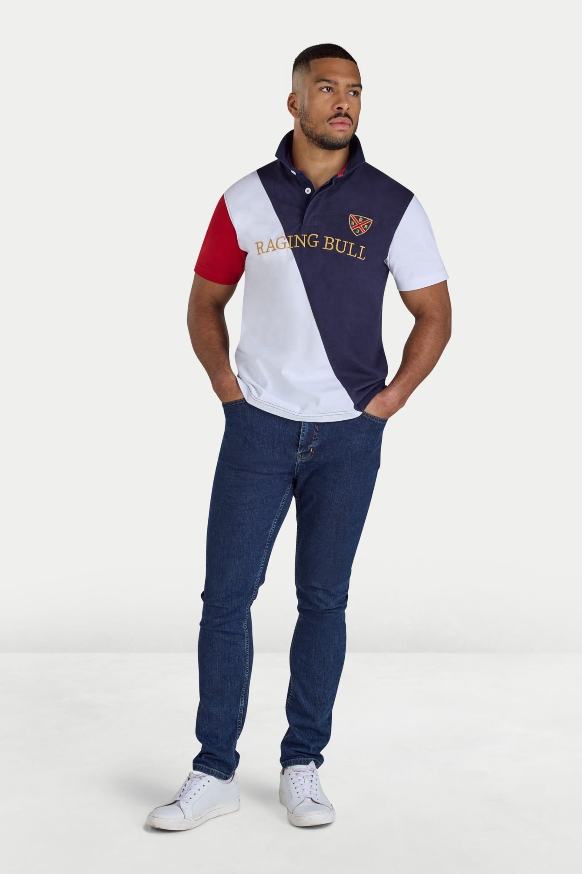 raging bull Raging Bull Men's Diagonal Panel Rugby - 4