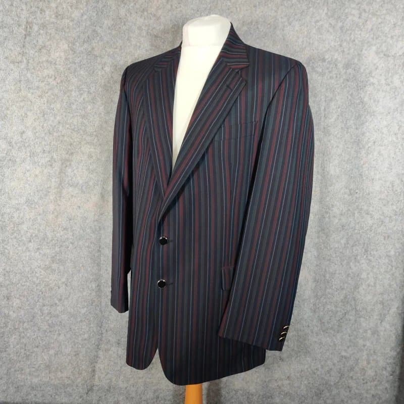 Brook Taverner Brook Taverner Jacket Mens Size 42L Red Green Henley Regatta Striped Boating Blazer Mod