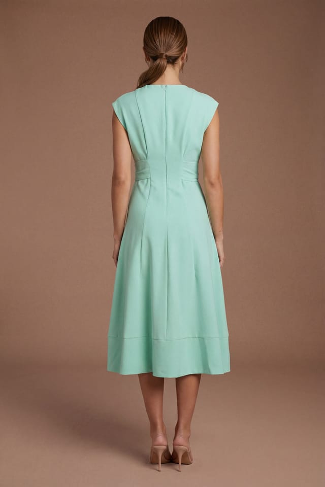 Coast Coast Women's Petite Belted Crepe Dress in Mint - 3