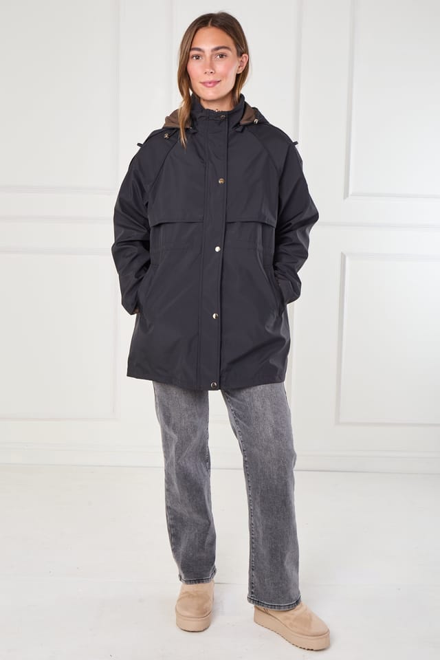 Love Sunshine Love Sunshine Women's Black & Chocolate Reversible Parka - 3