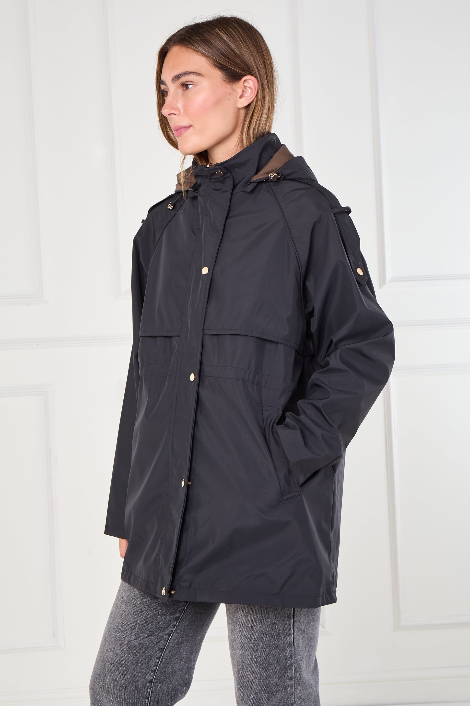 Love Sunshine Love Sunshine Women's Black & Chocolate Reversible Parka - 4