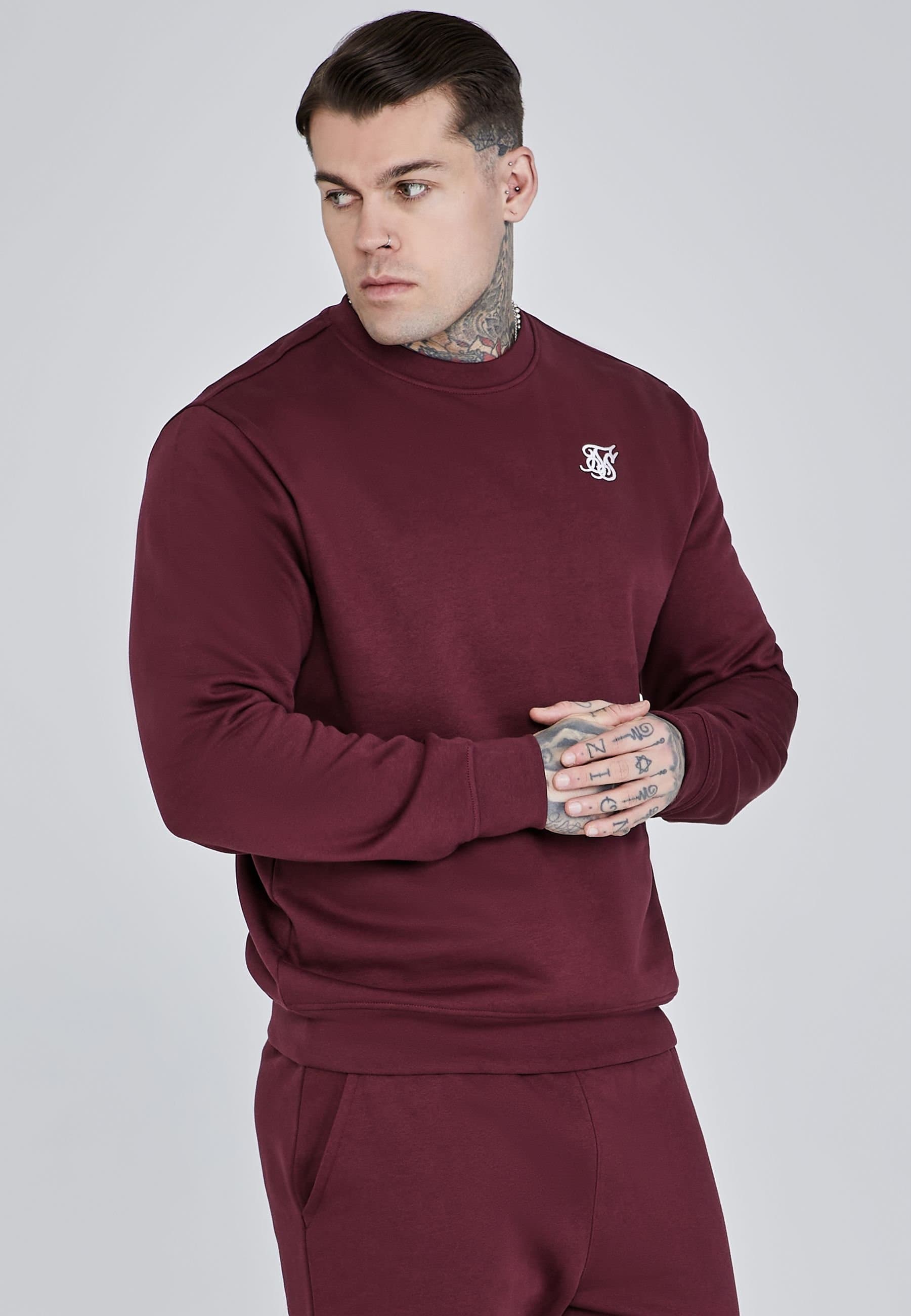 SikSilk SikSilk Men's Burgundy Essentials Sweater