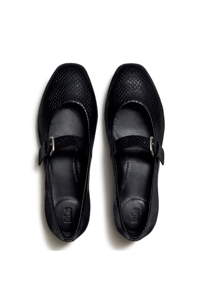 FitFlop FitFlop Women's Delicato Snake Mary Janes Black - 3