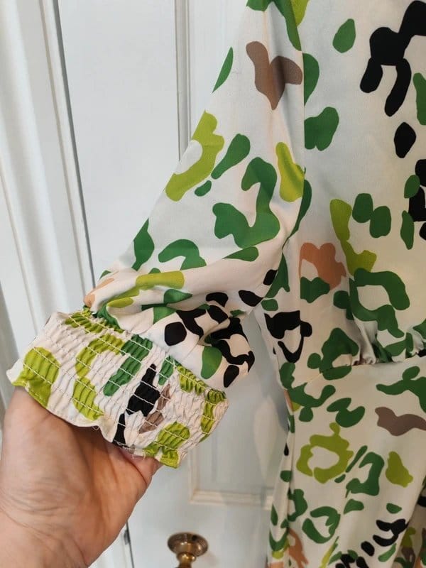 Never Fully Dressed Green Leopard Print Maxi Dress