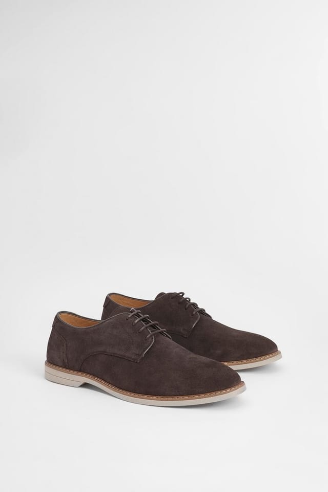 Burton Burton Men's Chocolate Suede Derby Shoes - 3