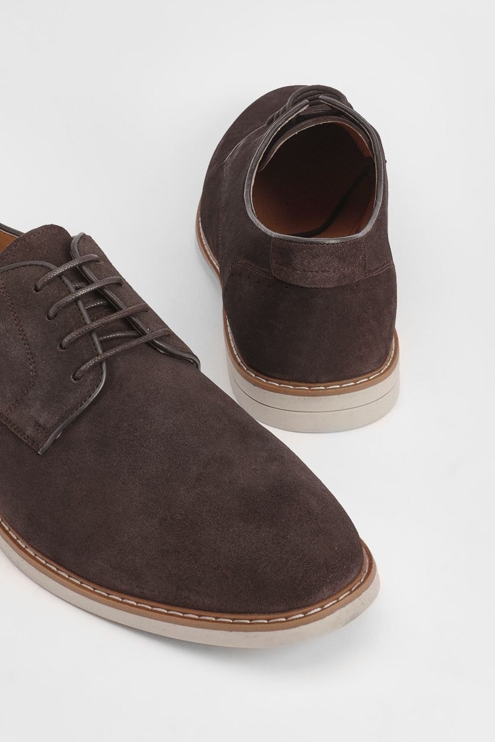 Burton Burton Men's Chocolate Suede Derby Shoes - 4