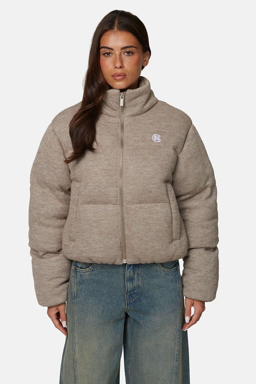 Good For Nothing Good For Nothing Taupe Quilted Padded Jacket
