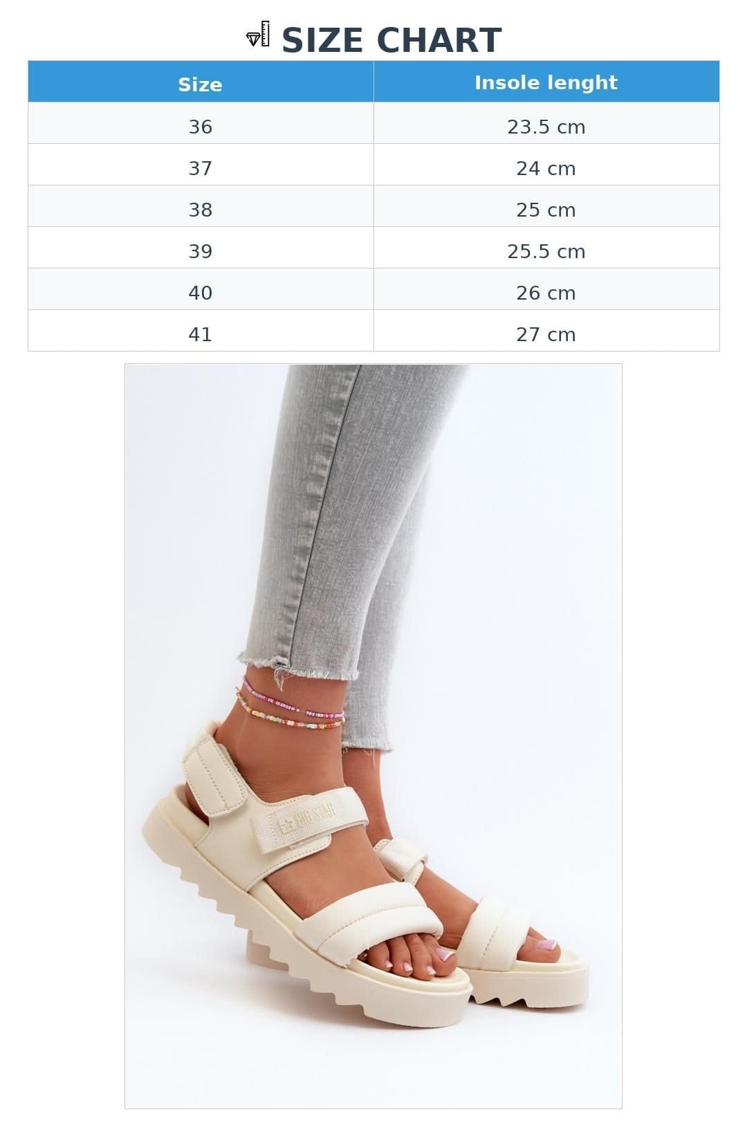 Love Lace Love Lace Women's Big Star Platform Sandals with Velcro Fastening for Comfort in Beige - 4