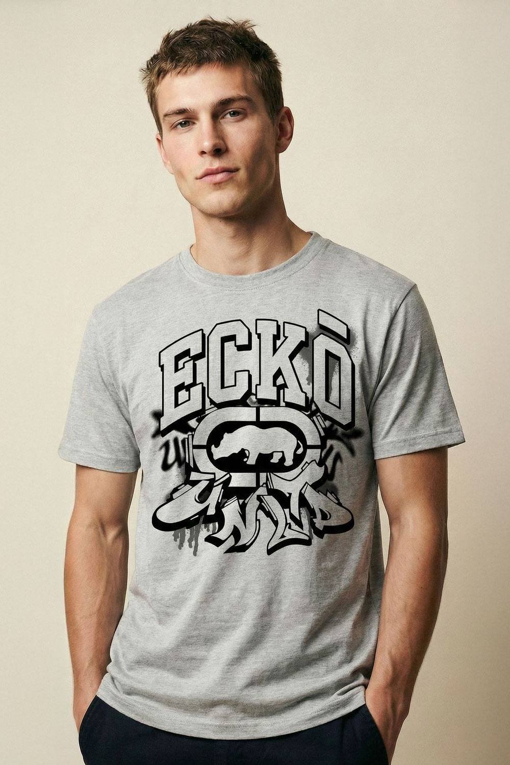 Ecko Untld. Ecko Untld. Men's Spray T-Shirt in Grey - 4
