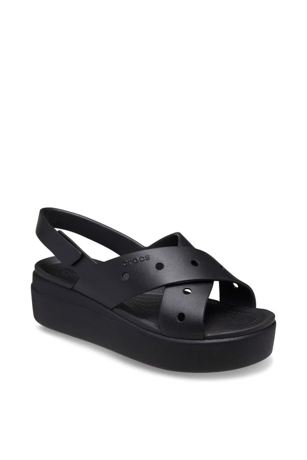 Crocs Crocs Women's Brooklyn 4U Cross Strap Sandal in Black