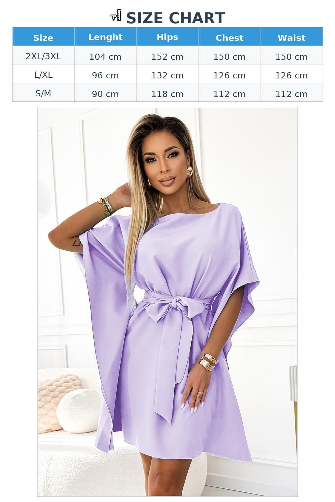 Love Lace Love Lace Women's Feminine Butterfly Tie Waist Day Dress in Violet - 4