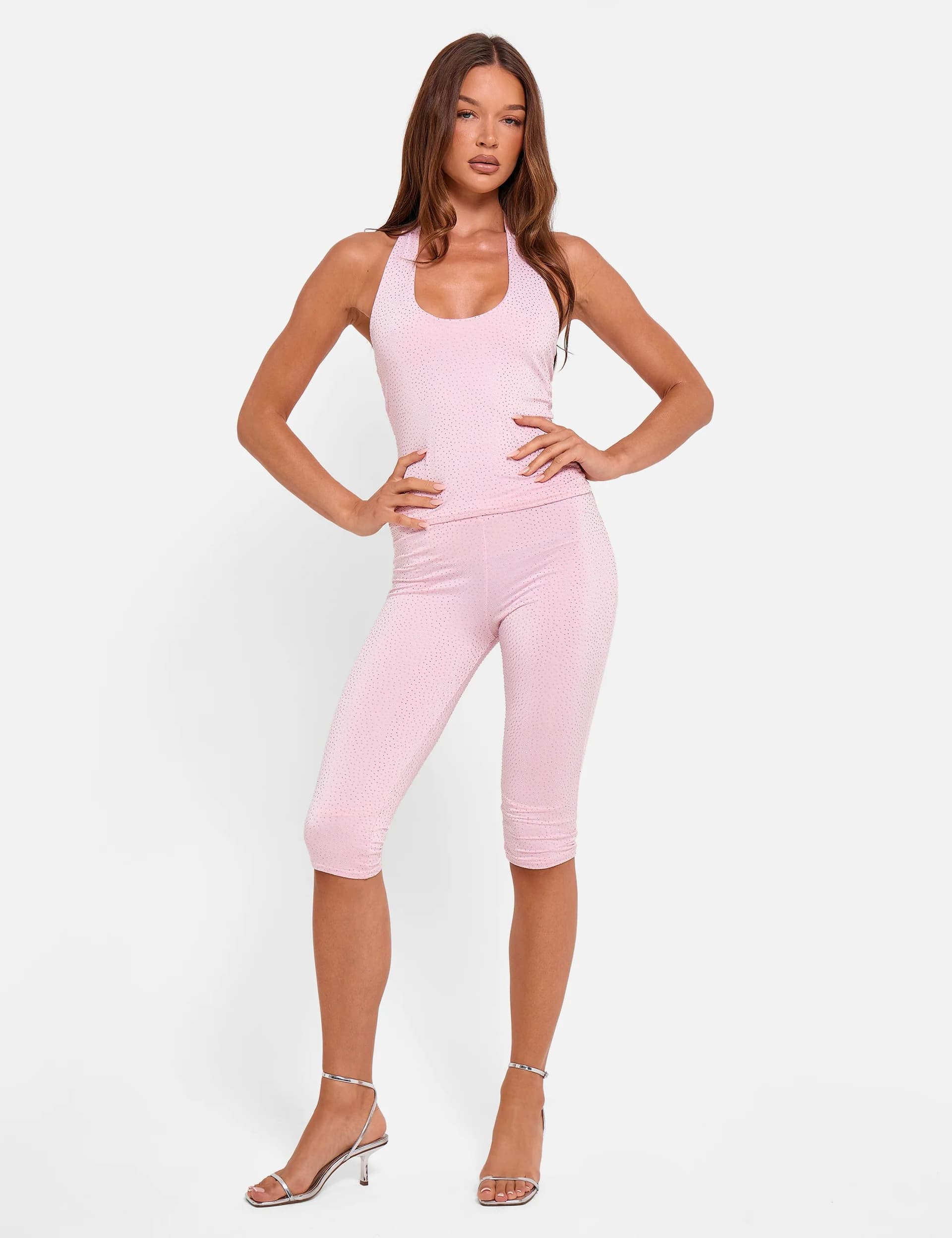 Public Desire Public Desire Pink Slinky Capri Pants
