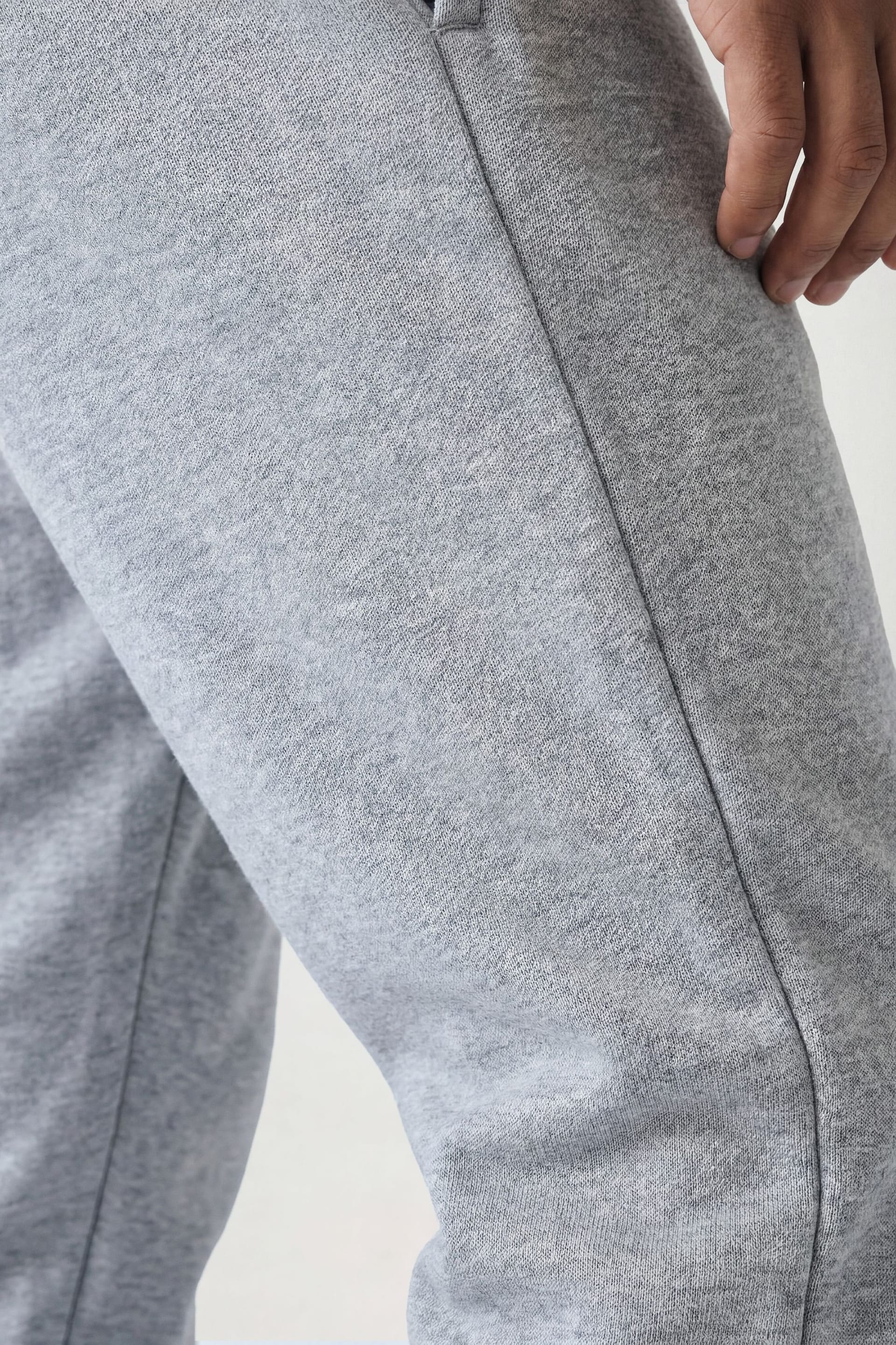 CICAY CICAY Men's Rib Hem Drawstring Joggers - Cotton Blend Tapered Fit in Mid Grey - 4