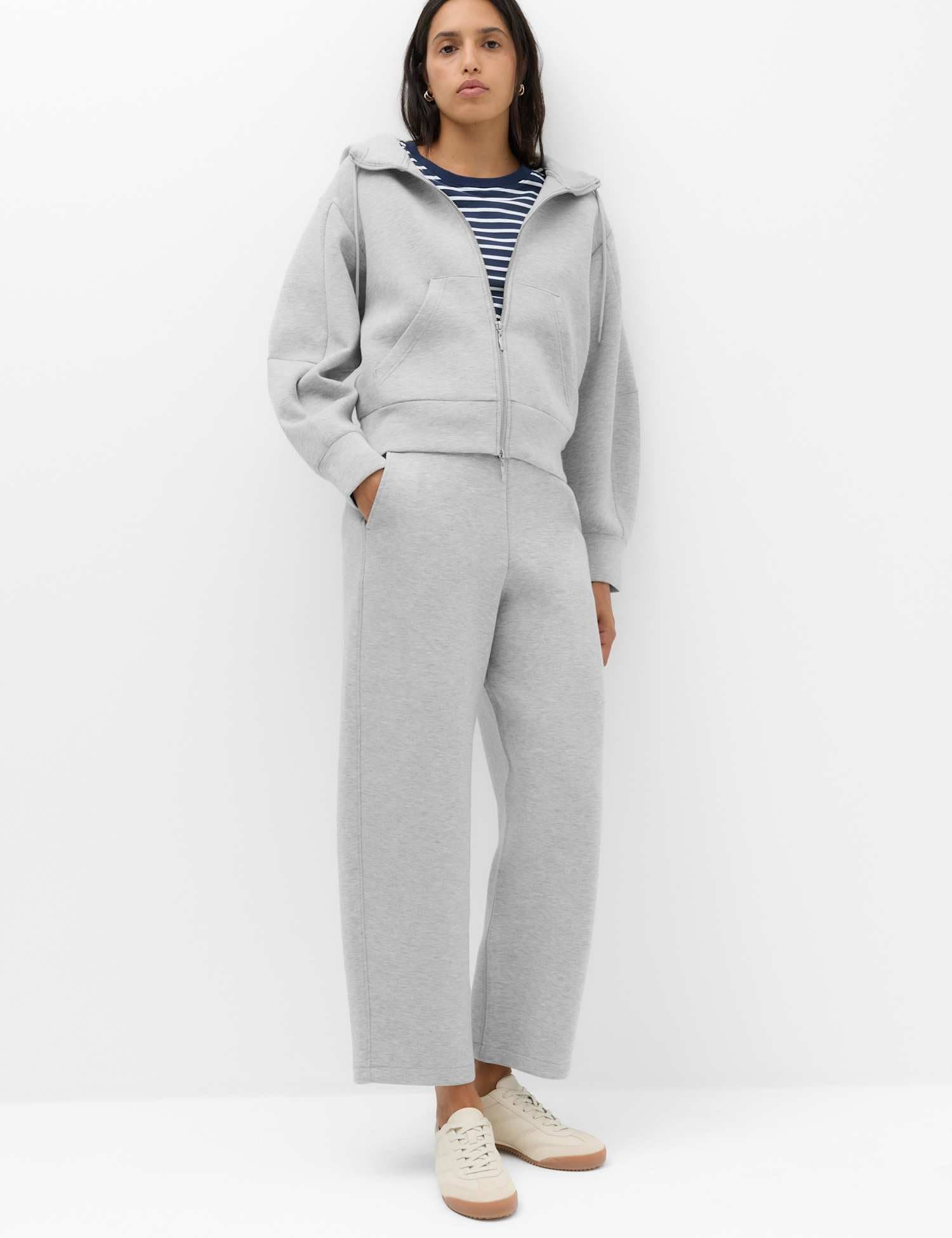 Marks & Spencer M&S barrel Leg Elasticated Jogger Grey Marl