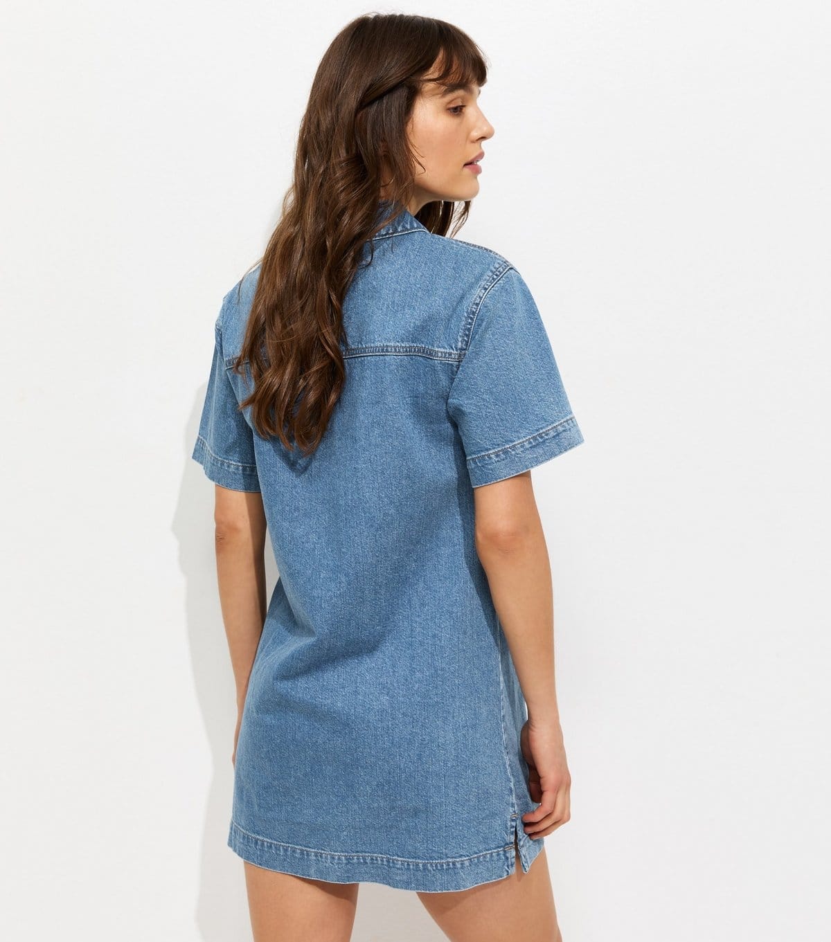 New Look Women's Tall Blue Denim Short Sleeve Tunic Dress New Look - 4