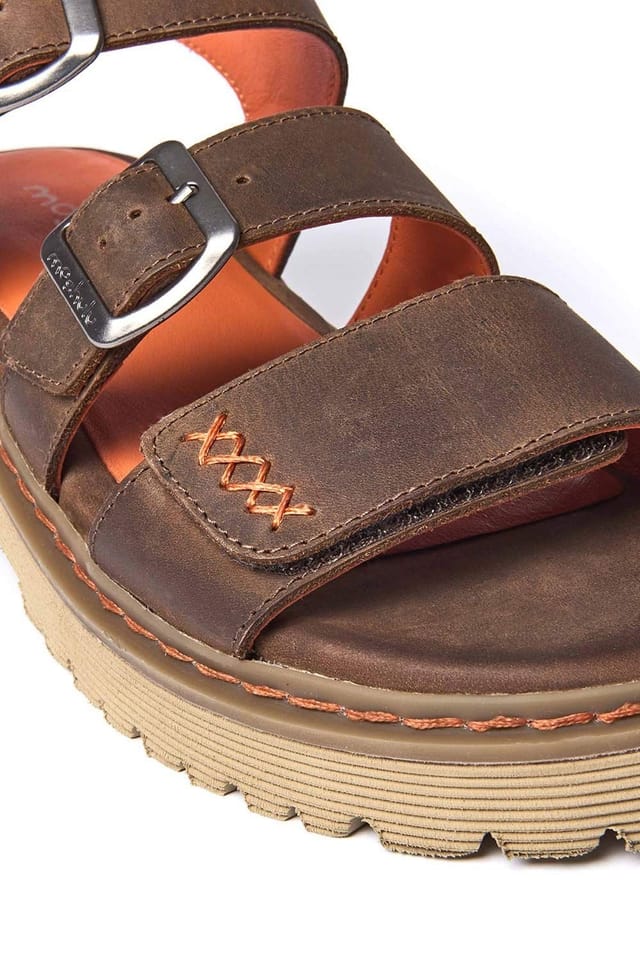 Moshulu Moshulu Women's 'Diantha' Chunky Adjustable City Sandals in Brown - 3