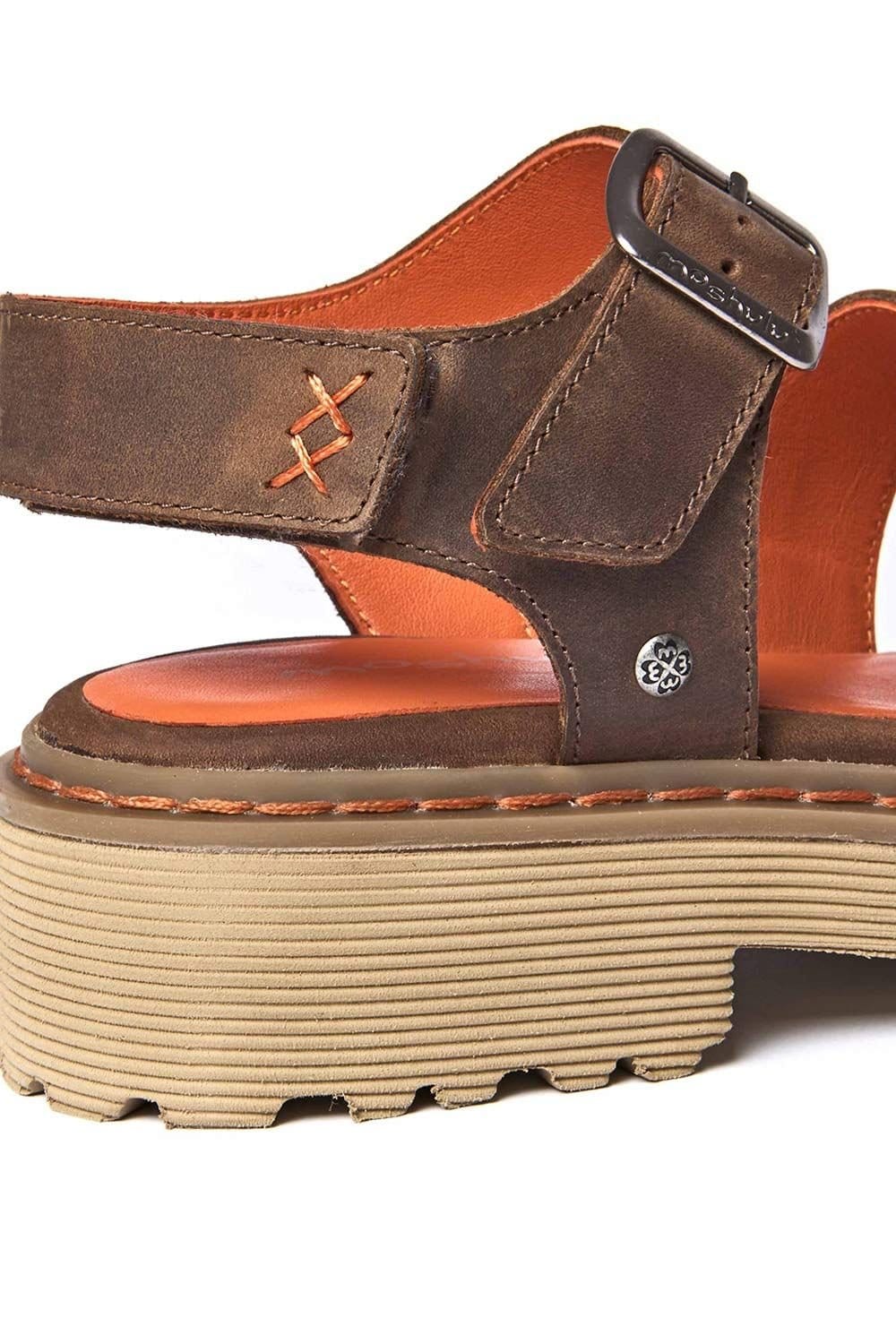 Moshulu Moshulu Women's 'Diantha' Chunky Adjustable City Sandals in Brown - 4