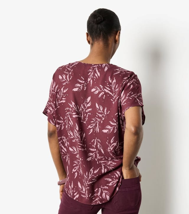 Apricot Women's Purple Leaf Print T-Shirt Apricot New Look - 3