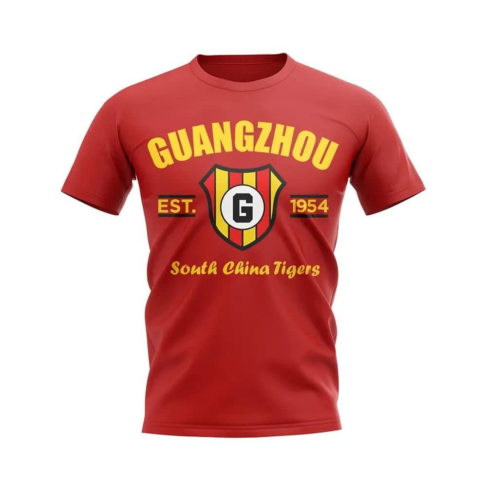 Guangzhou Guangzhou Men's Personalised Established Football T-Shirt in Red