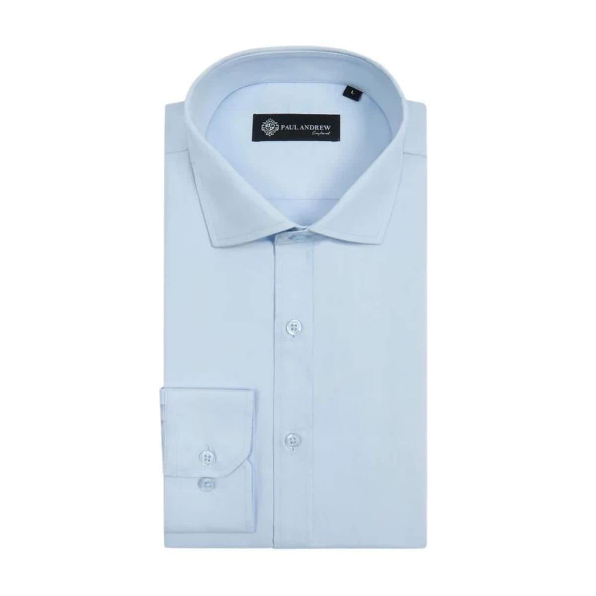 Paul Andrew Paul Andrew Men's Classic Blue Double Cuff Dress Shirt