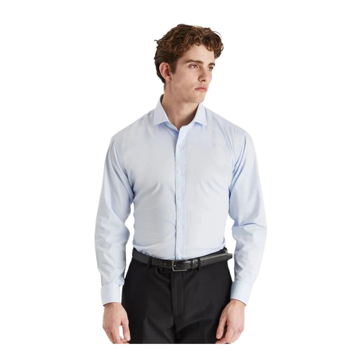 Paul Andrew Paul Andrew Men's Classic Dress Shirt Double Cuff Cutaway Collar Formal in Blue - 3