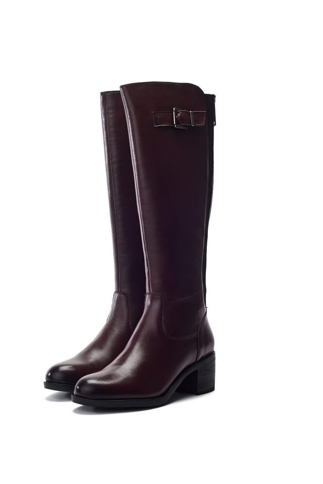 Moda In Pelle Moda In Pelle Women's 'Sansho' Leather Heeled Boots in Burgundy - 3