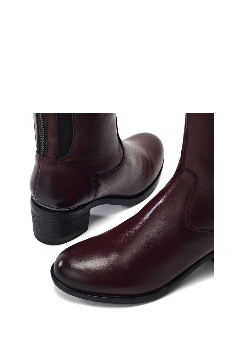 Moda In Pelle Moda In Pelle Women's 'Sansho' Leather Heeled Boots in Burgundy - 4