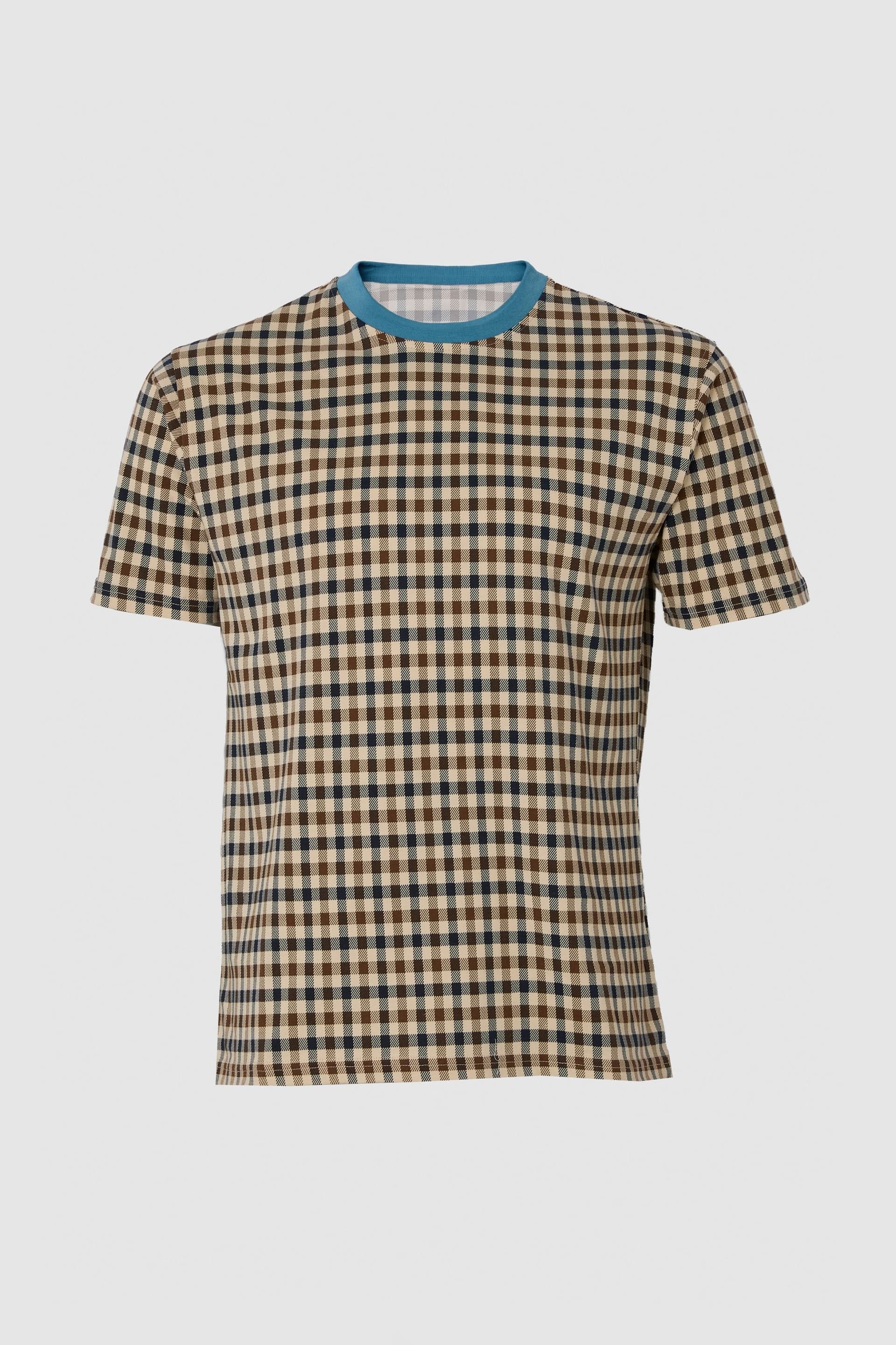 Aquascutum Aquascutum Men's Club Check T-Shirt Avio in Blue